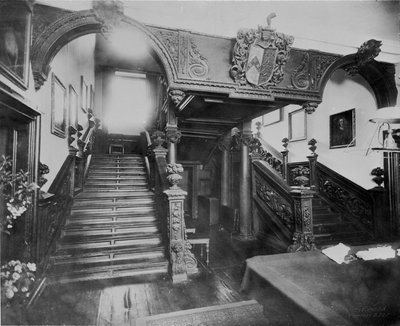 The Staircase of Eyrecourt Castle, Co. Galway, Ireland, c.1890 by Unbekannt Unbekannt